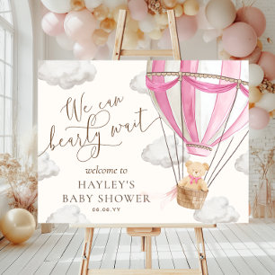 We kunnen wachten tot roze Baby shower welkom is Poster