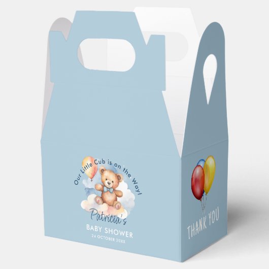 We kunnen wachten tot Teddy Bear Baby shower Bedankdoosjes (Geopend)
