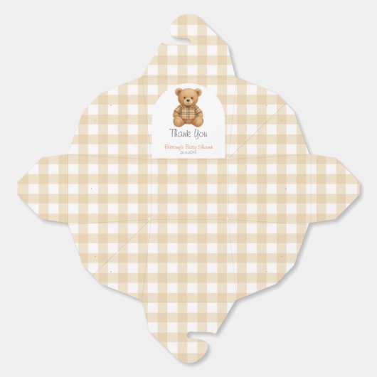 We kunnen wachten tot Teddy Bear Baby shower Bedankdoosjes (Ongevouwen)