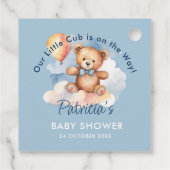 We kunnen wachten tot Teddy Bear Baby shower Bedankjes Labels (Achterkant)