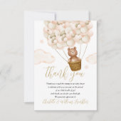 We kunnen wachten tot Teddy Bear Baby shower Bedankkaart (Voorkant)