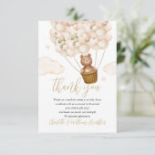 We kunnen wachten tot Teddy Bear Baby shower Bedankkaart (Staand voorkant)
