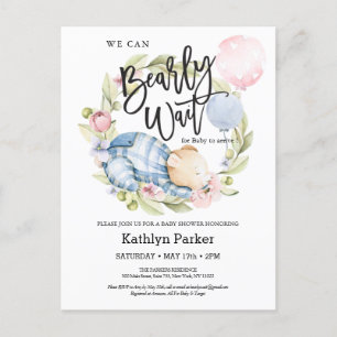 We kunnen wachten tot Teddy Bear Baby shower Briefkaart