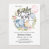 We kunnen wachten tot Teddy Bear Baby shower Briefkaart (Voorkant)
