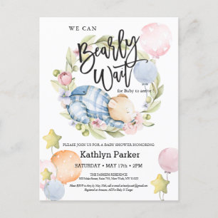 We kunnen wachten tot Teddy Bear Baby shower Briefkaart