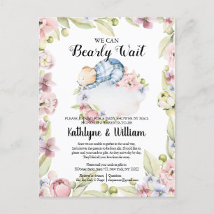 We kunnen wachten tot Teddy Bear Baby shower Briefkaart