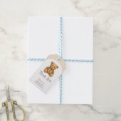 We kunnen wachten tot Teddy Bear Baby shower Cadeaulabel (Met Touw)