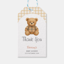 We kunnen wachten tot Teddy Bear Baby shower Cadeaulabel