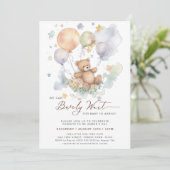 We kunnen wachten tot Teddy Bear Baby shower Kaart (Staand voorkant)