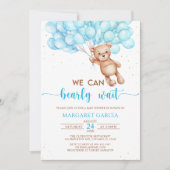 We kunnen wachten tot Teddy Bear Baby shower Kaart (Voorkant)