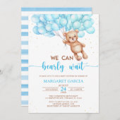 We kunnen wachten tot Teddy Bear Baby shower Kaart (Voorkant / Achterkant)