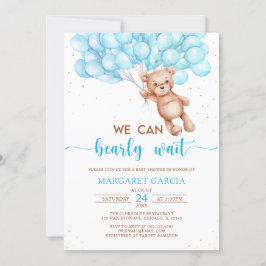 We kunnen wachten tot Teddy Bear Baby shower Kaart