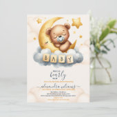 We kunnen wachten tot Teddy Bear Baby shower Kaart (Staand voorkant)