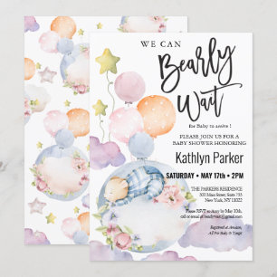 We kunnen wachten tot Teddy Bear Baby shower Kaart