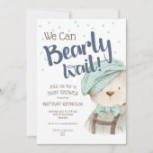 We kunnen wachten tot Teddy Bear Baby shower Kaart (Voorkant)