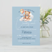 We kunnen wachten tot Teddy Bear Baby shower Kaart (Staand voorkant)