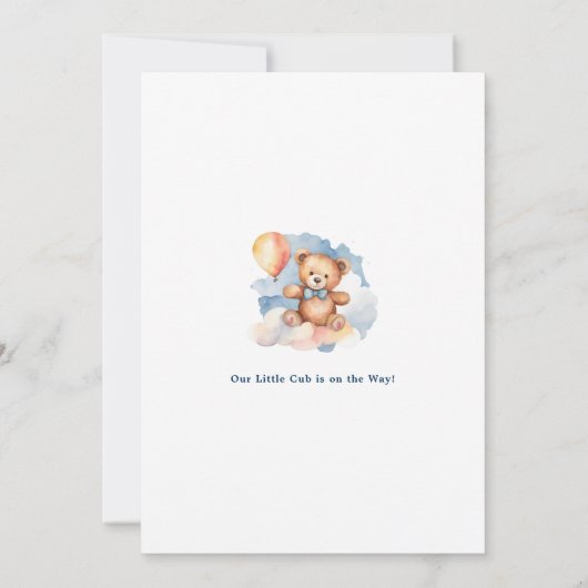 We kunnen wachten tot Teddy Bear Baby shower Kaart (Achterkant)