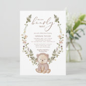 We kunnen wachten tot Teddy Bear Baby shower Kaart (Staand voorkant)