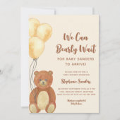 We kunnen wachten tot Teddy Bear Baby shower Kaart (Voorkant)