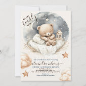 We kunnen wachten tot Teddy Bear Baby shower Kaart (Voorkant)