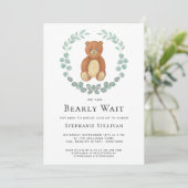 We kunnen wachten tot Teddy Bear Baby shower Kaart (Staand voorkant)