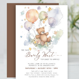 We kunnen wachten tot Teddy Bear Baby shower Kaart