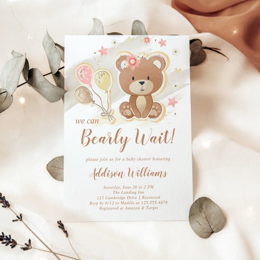 We kunnen wachten tot Teddy Bear Baby shower Kaart