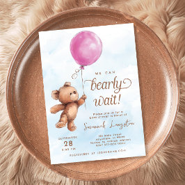 We kunnen wachten tot Teddy Bear Baby shower Kaart