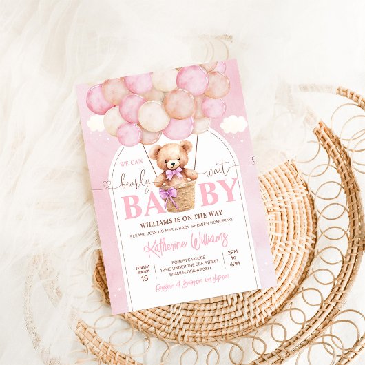 We kunnen wachten tot Teddy Bear Baby shower Kaart