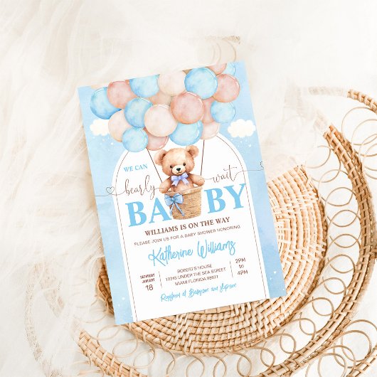 We kunnen wachten tot Teddy Bear Baby shower Kaart