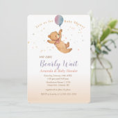 We kunnen wachten tot Teddy Bear Baby shower Kaart (Staand voorkant)