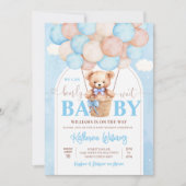 We kunnen wachten tot Teddy Bear Baby shower Kaart (Voorkant)