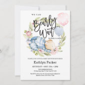 We kunnen wachten tot Teddy Bear Baby shower Kaart (Voorkant)