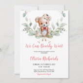 We kunnen wachten tot Teddy Bear Baby shower Kaart (Voorkant)