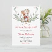 We kunnen wachten tot Teddy Bear Baby shower Kaart (Staand voorkant)