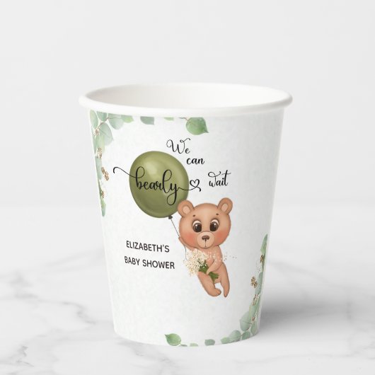 We kunnen wachten tot Teddy Bear Baby shower Papieren Bekers (Voorkant)
