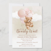 We kunnen wachten tot Teddy Bear Baby shower Pink Kaart (Voorkant)