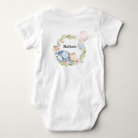 We kunnen wachten tot Teddy Bear Baby shower Romper (Achterkant)