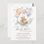 We kunnen wachten tot Teddy Bear Baby shower Uitnodiging Briefkaart (Voorkant / Achterkant)
