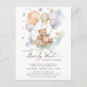 We kunnen wachten tot Teddy Bear Baby shower Uitnodiging Briefkaart (Voorkant)