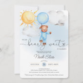 We kunnen wachten tot TEDdy Bear Balballon 1 septe Kaart (Voorkant)