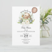 We kunnen wachten tot Teddy Bear Balloon Baby show Kaart (Staand voorkant)