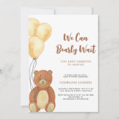 We kunnen wachten tot Teddy Bear Balloon Baby show Kaart (Voorkant)