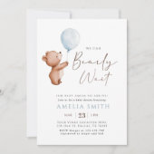 We kunnen wachten tot Teddy Bear Balloon Baby show Kaart (Voorkant)