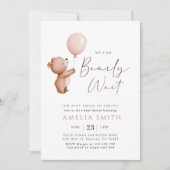 We kunnen wachten tot Teddy Bear Balloon Baby show Kaart (Voorkant)