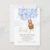 We kunnen wachten tot Teddy Bear Blue Boy Baby sho Bedankkaart (Voorkant)