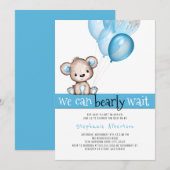 We kunnen wachten tot Teddy Bear Boy Baby shower Kaart (Voorkant / Achterkant)