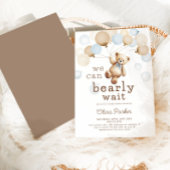 We kunnen wachten tot Teddy Bear Boy Baby shower Kaart