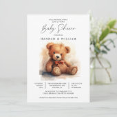 We kunnen wachten tot Teddy Bear Boy Baby shower Kaart (Staand voorkant)