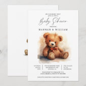 We kunnen wachten tot Teddy Bear Boy Baby shower Kaart (Voorkant / Achterkant)